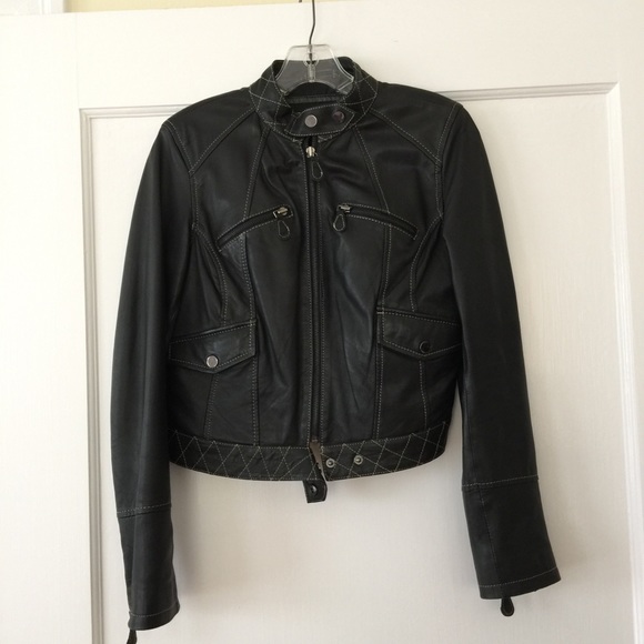 Zara Basic Black Leather Jacket - Picture 1 of 5